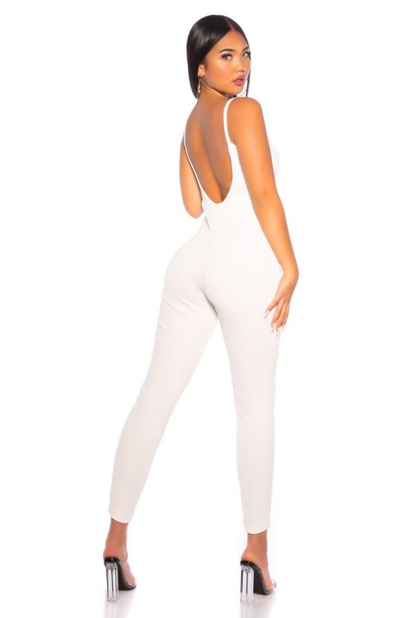jumpsuit sexy fashionista sleeveless white.