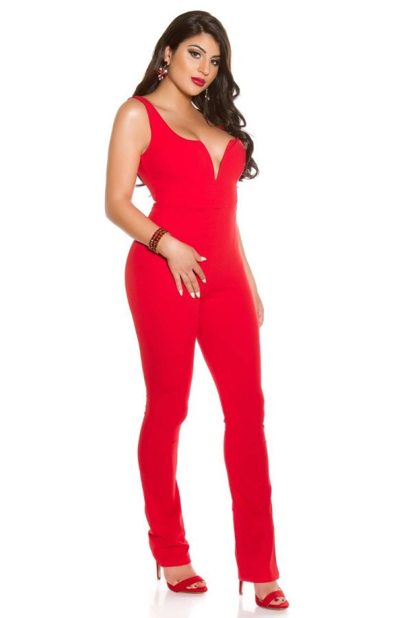 Jumpsuit Evening Sexy Decollete Red ISDV630111