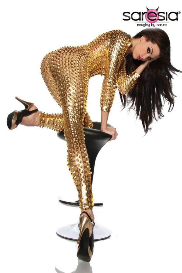 Jumpsuit Perforated Stars Gold
