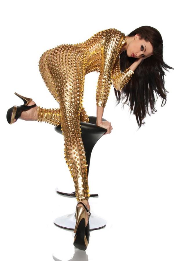 Jumpsuit Perforated Stars Gold