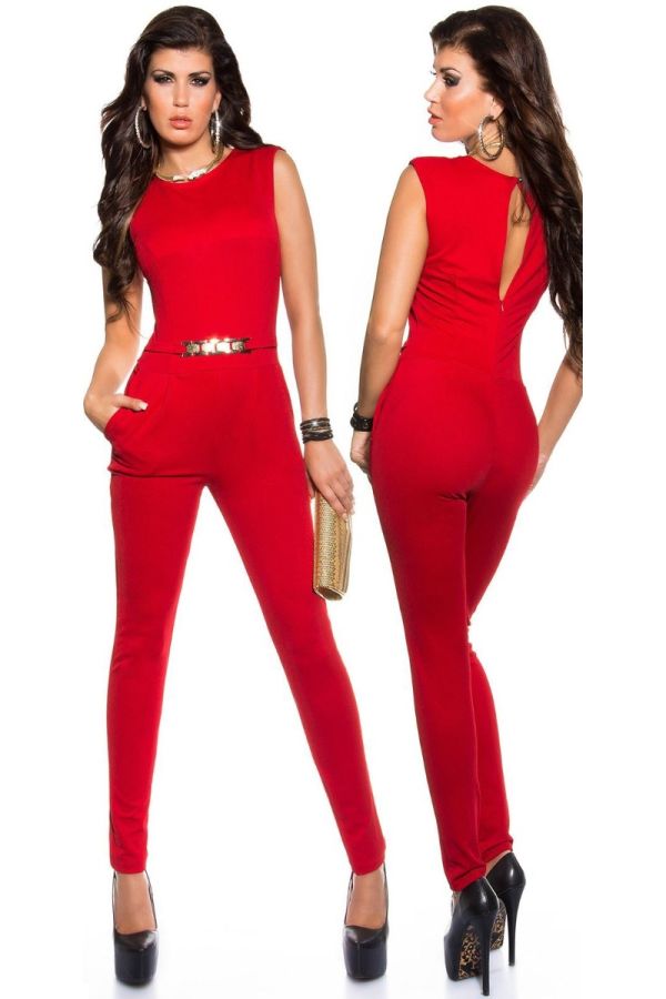 JUMPSUIT BUCKLE RED ISDK672124
