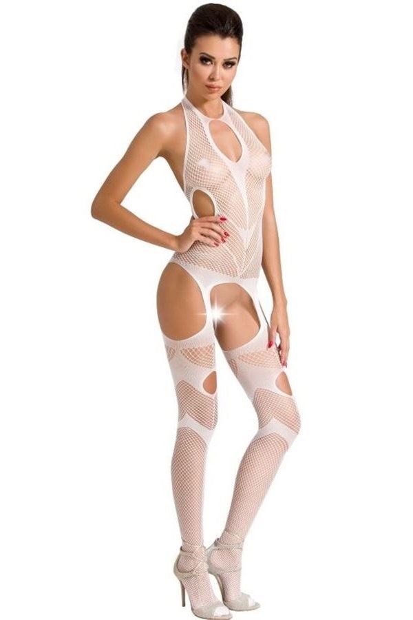 BODYSTOCKING NET PERFORATED WHITE DRED222253