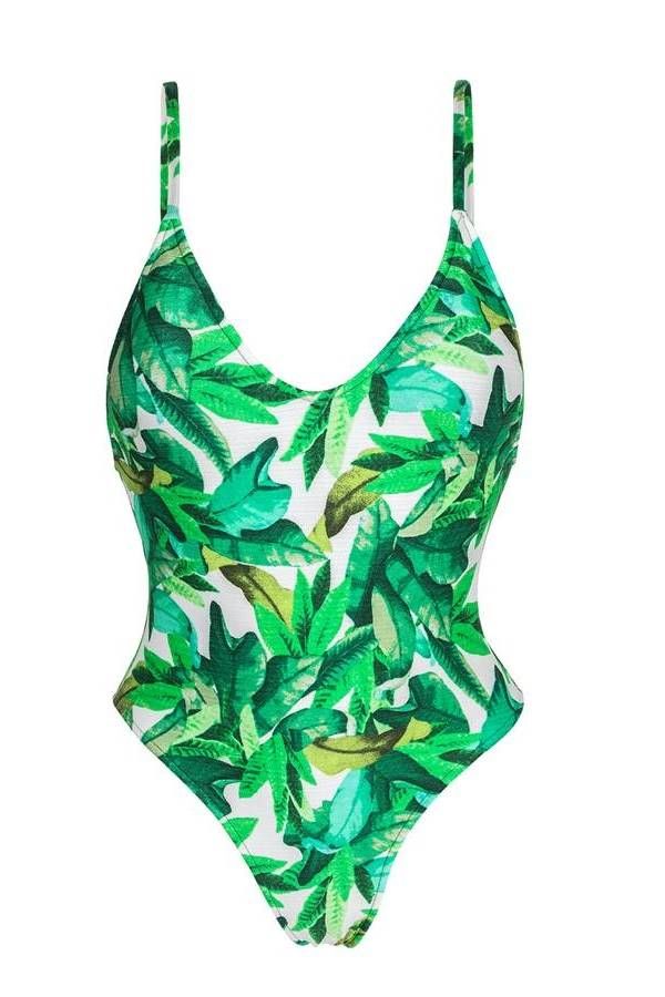 ONE PIECE STRING SWIMSUIT SEXY COLORFUL MOTIF GREEN BR2181103589