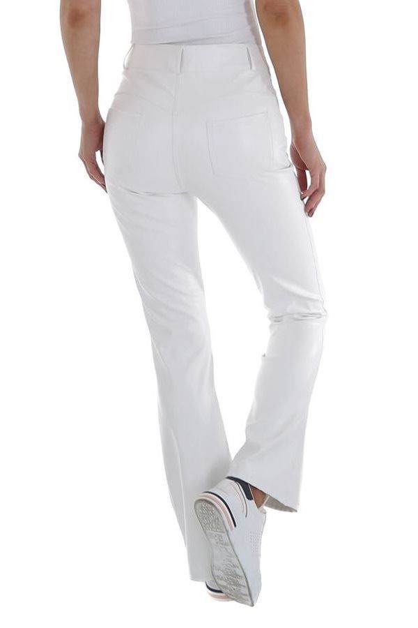 Παντελόνι Καμπάνα Δερματίνη Άσπρο FSWJ90161