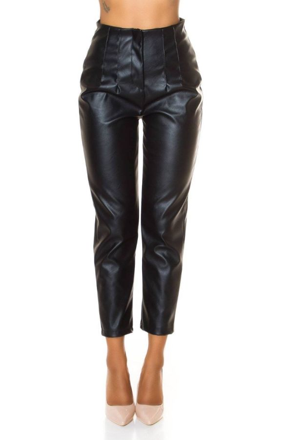 pants impressing leatherette black.