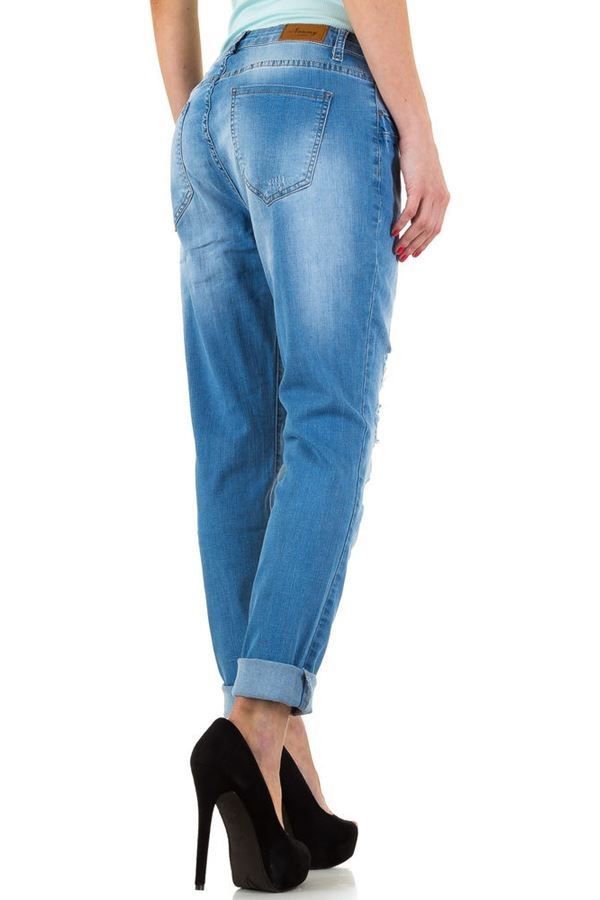 Παντελόνι Τζιν Ξεβαμμένο Σκισίματα Ανοιχτό Μπλε ISDY20871