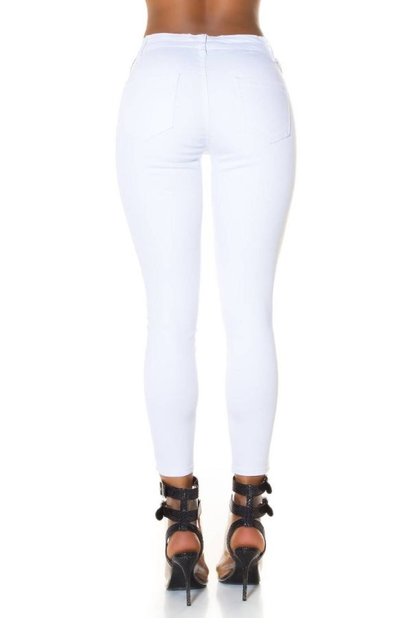 pants cutouts sexy jean white.