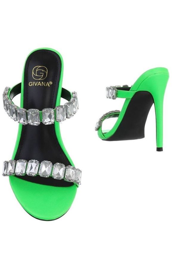 sandals formal chic stones green.