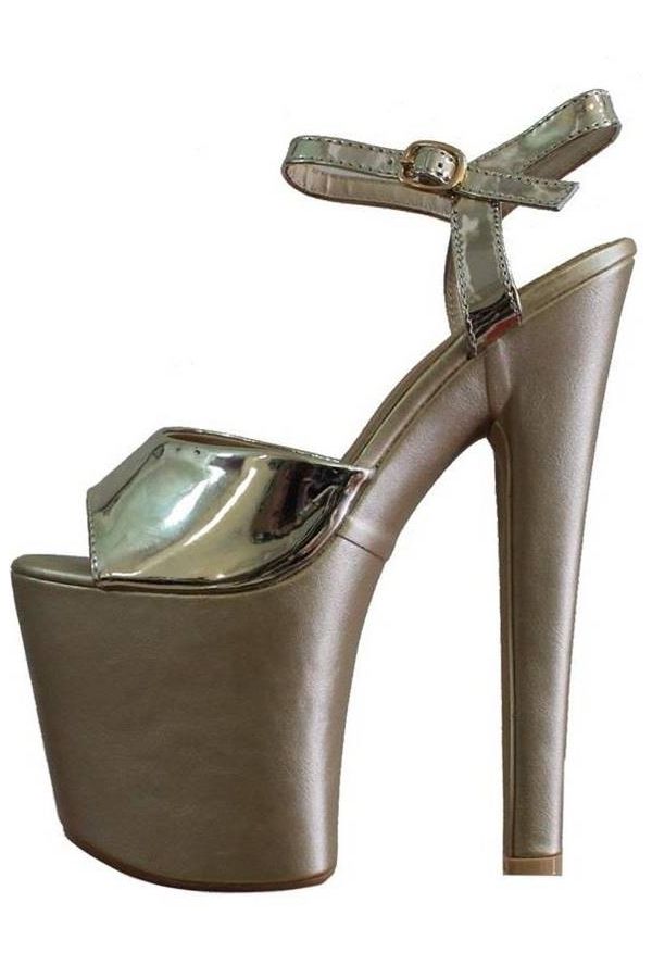 Sandals Formal High Heels Patent Gold KJDU1150