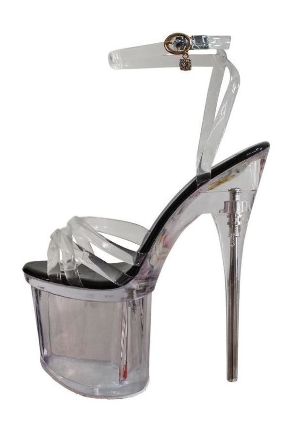 sandals sexy high heels transparency black.