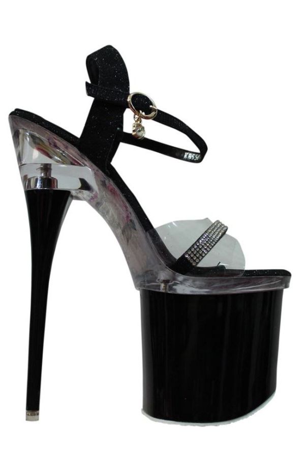 sandals sexy high heels strass glitter black.