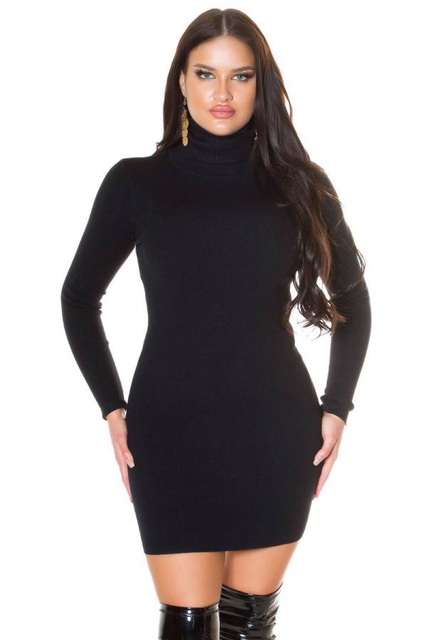 dress knitted turtleneck black.