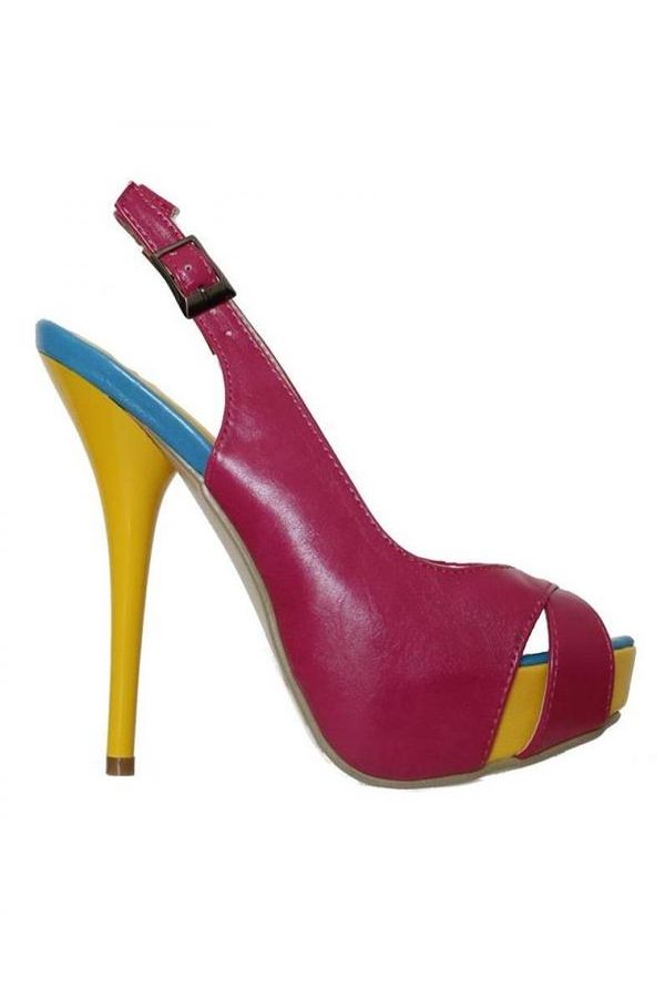 high heel sandal multicolour fuchsia