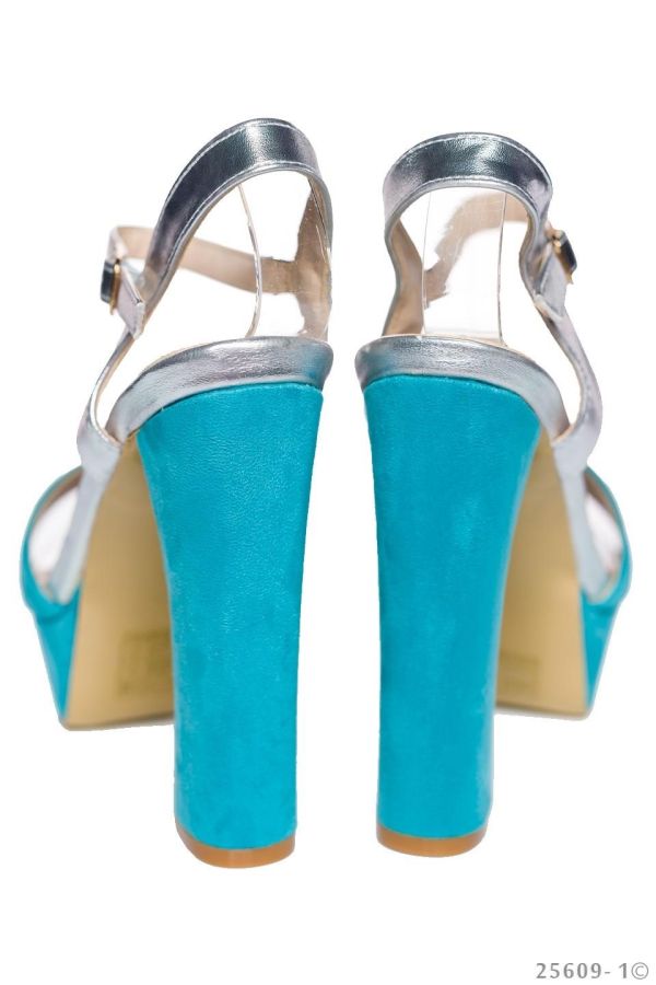 high heel sandals with platform patent turquoise silver