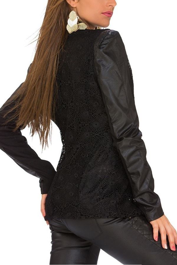 jacket lace button black.