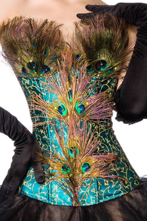 Set Burlesque Corset Skirt Jewelry Multi Color DAT1713724