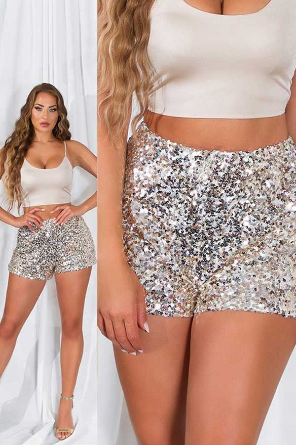 Shorts Evening Sequins Sexy Gold ISDH25250