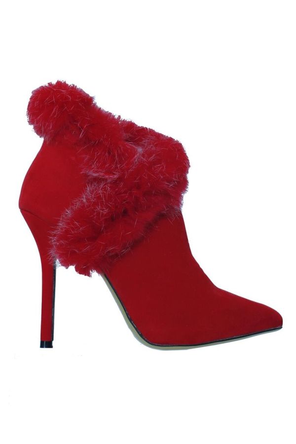 SP1460 ANKLE BOOT FUR RED 