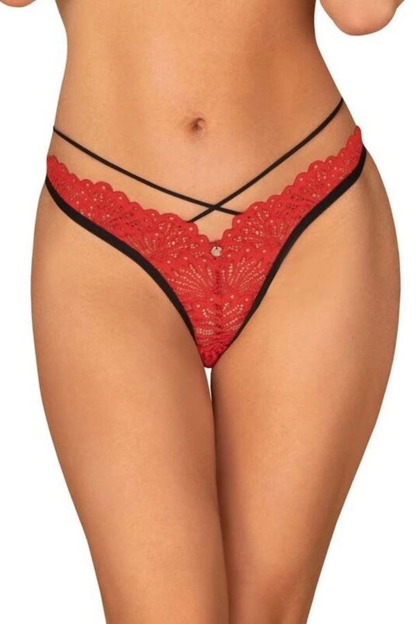 String Cord Lingerie Straps Lace Red