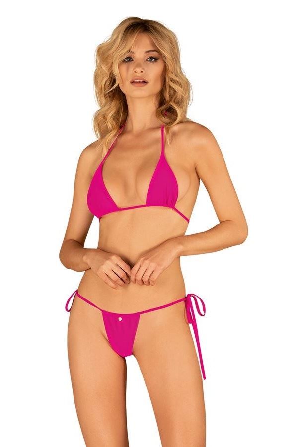 Micro String Bikini Set Swimsuit Pink