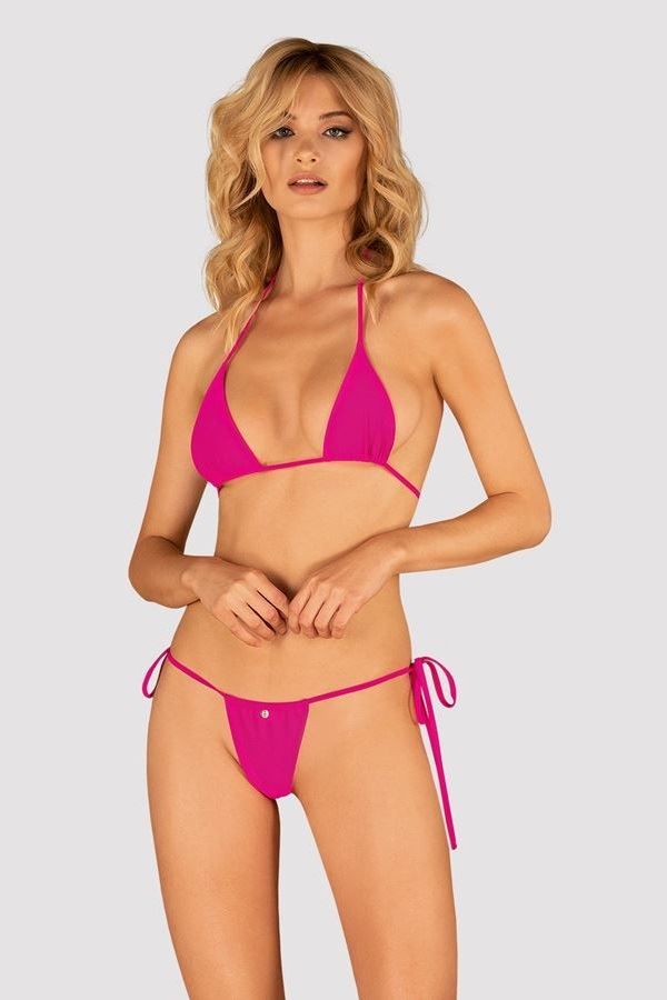 Micro String Bikini Σετ Μαγιό Σέξι Ροζ