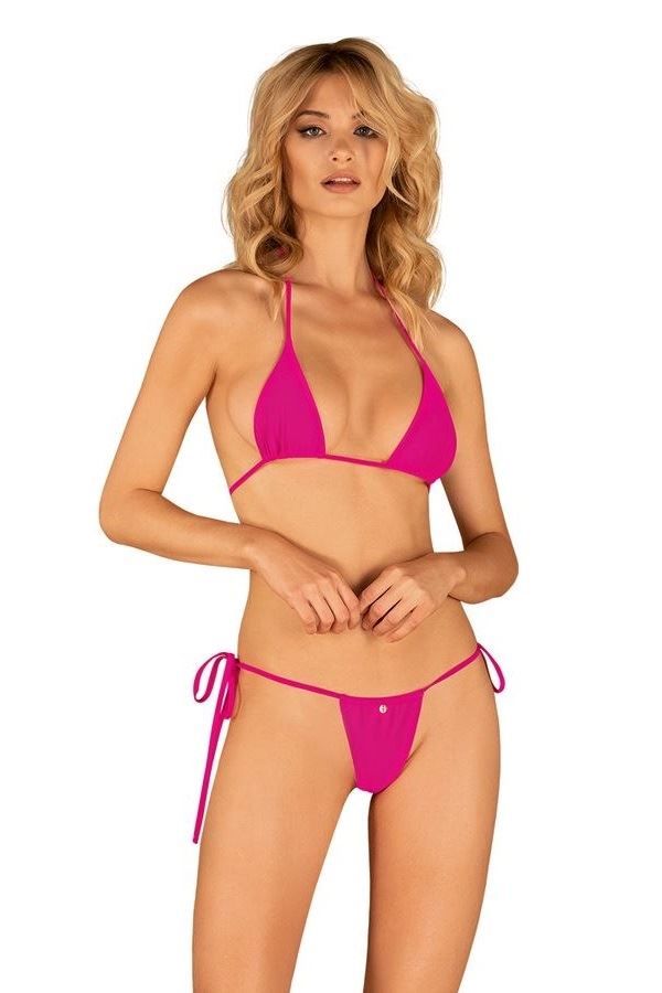 Micro String Bikini Set Swimsuit Pink SPAOB20951 