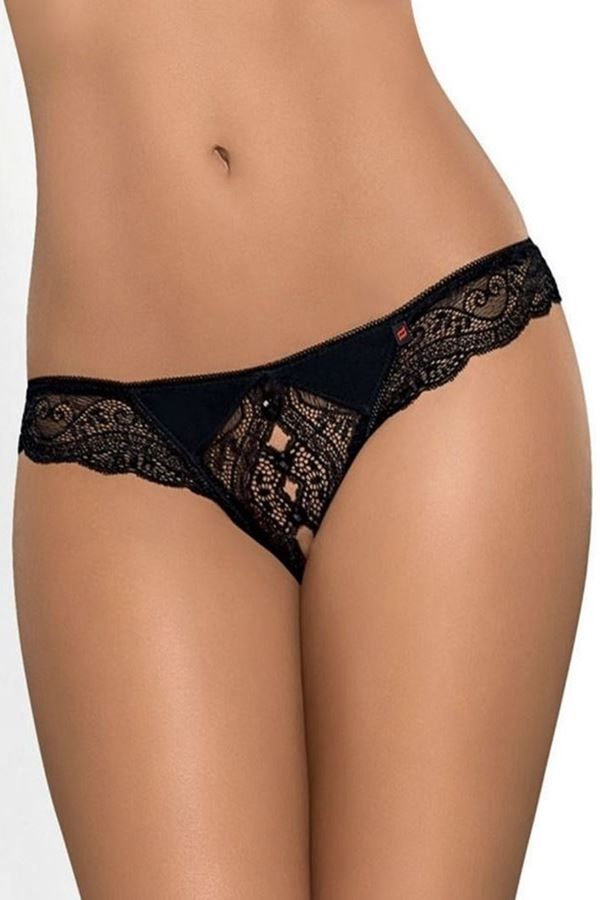 STRING SLIP SEXY OPEN CROTCH LACE BLACK DRED207900