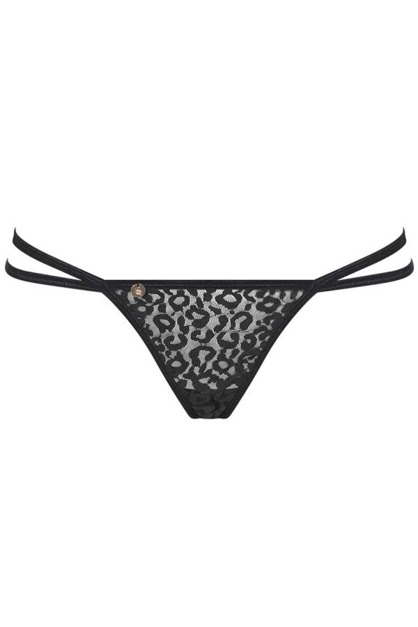 string lingerie chain leopard black.