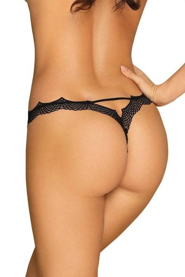 string curved open crotch black.