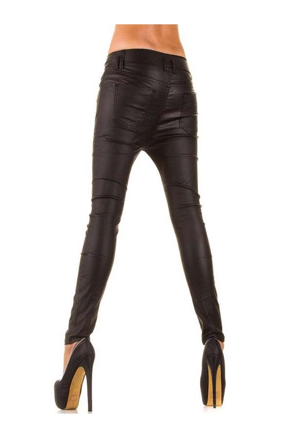 exclusive leather imitation pants at breeches design black