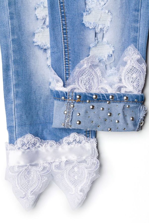 exclusive_handmade_capri_jean_pants_decorated_white_lace_blue