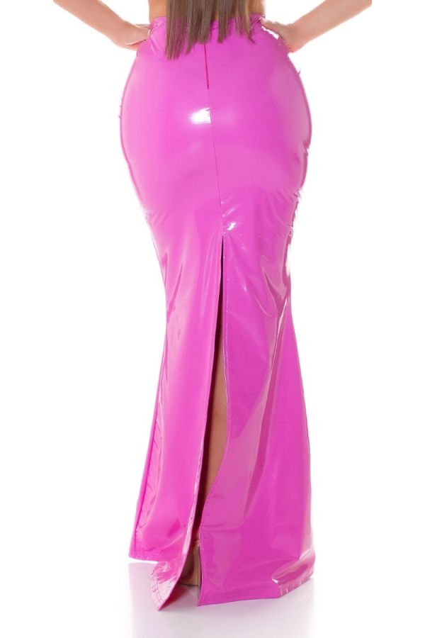 Skirt Maxi Vinyl Slit Pink ISDK2060615